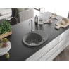 Mexen Kevin zlewozmywak granitowy 1-komorowy z ociekaczem 586 x 458 mm, szary, syfon chrom - 6517581005-71