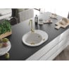 Mexen Kevin zlewozmywak granitowy 1-komorowy z ociekaczem 586 x 458 mm, biały, syfon złoty - 6517581005-20-G