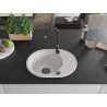Mexen Kevin zlewozmywak granitowy 1-komorowy z ociekaczem 586 x 458 mm, biały, syfon czarny - 6517581005-20-B