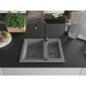 Mexen Carlos zlewozmywak granitowy 1,5-komorowy 582 x 475 mm, szary, syfon czarny - 6518581500-71-B
