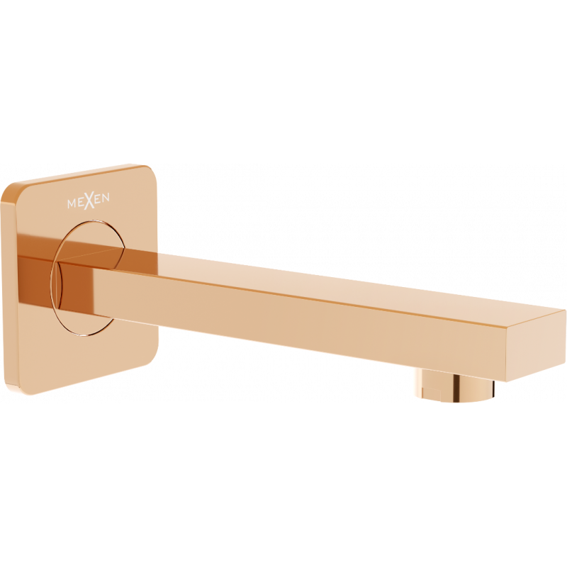 Mexen Cube wylewka wannowa ścienna, różowe złoto - 79370-60