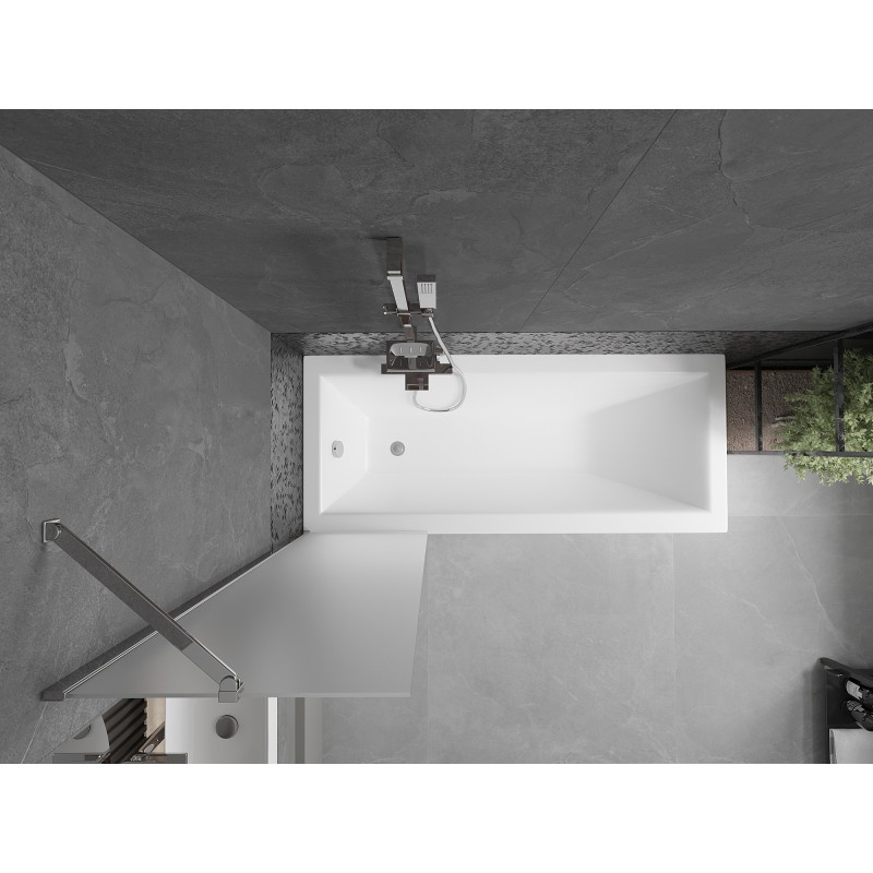 Mexen Next parawan nawannowy 1-skrzydłowy 50 x 150 cm, szron, chrom - 895-050-000-00-30-01