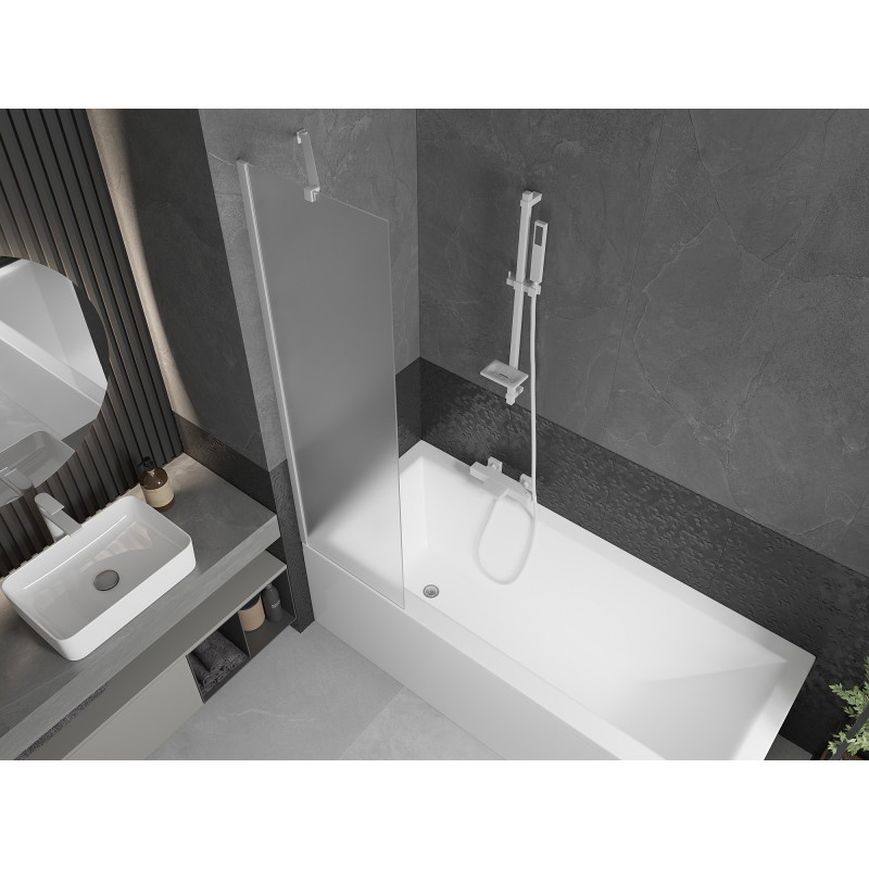 Mexen Next parawan nawannowy 1-skrzydłowy 50 x 150 cm, szron, biały - 895-050-000-00-30-20
