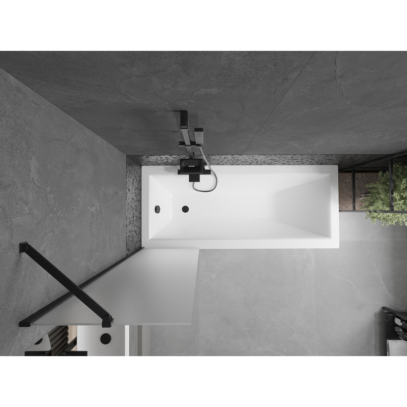 Mexen Next parawan nawannowy 1-skrzydłowy 50 x 150 cm, szron, czarny - 895-050-000-00-30-70
