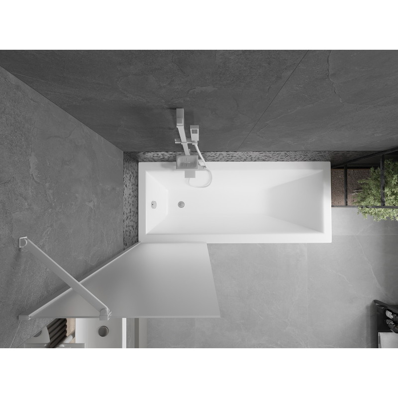 Mexen Next parawan nawannowy 1-skrzydłowy 60 x 150 cm, szron, biały - 895-060-000-00-30-20