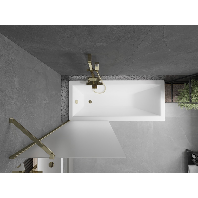 Mexen Next parawan nawannowy 1-skrzydłowy 70 x 150 cm, szron, złoty - 895-070-000-00-30-50