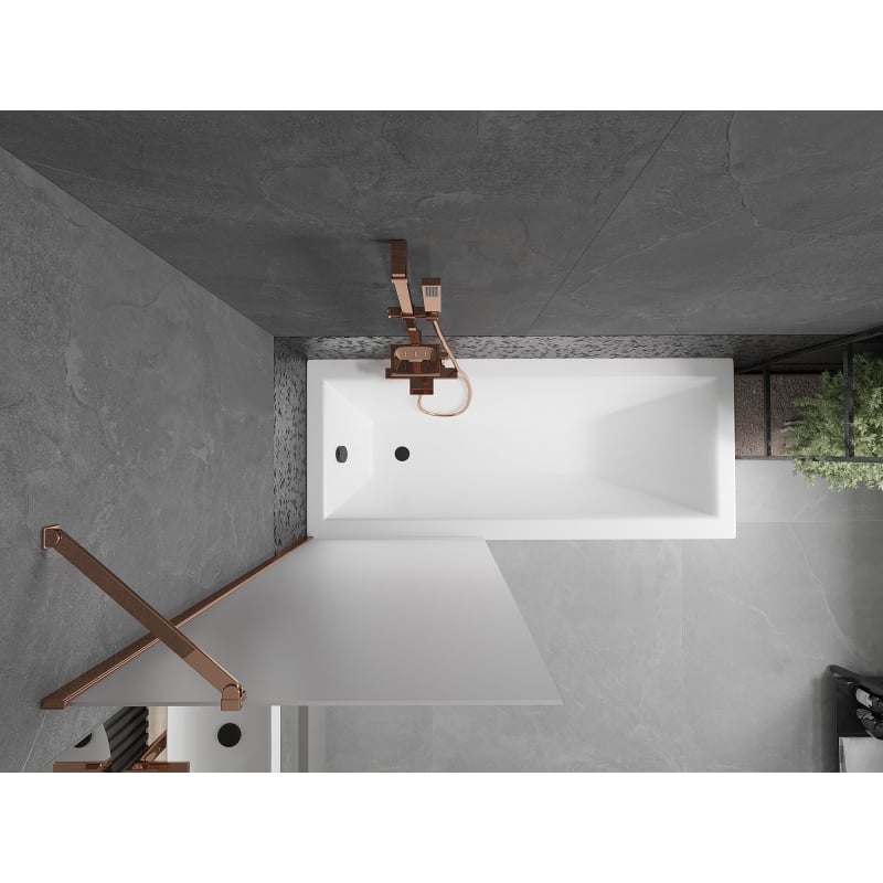 Mexen Next parawan nawannowy 1-skrzydłowy 70 x 150 cm, szron, różowe złoto - 895-070-000-00-30-60