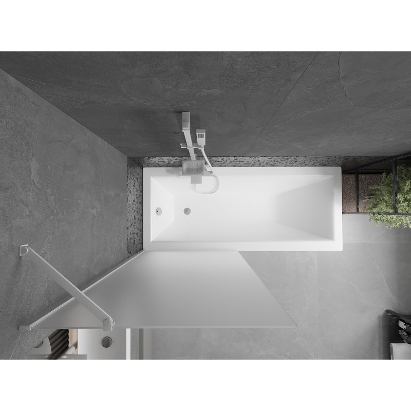 Mexen Next parawan nawannowy 1-skrzydłowy 80 x 150 cm, szron, biały - 895-080-000-00-30-20