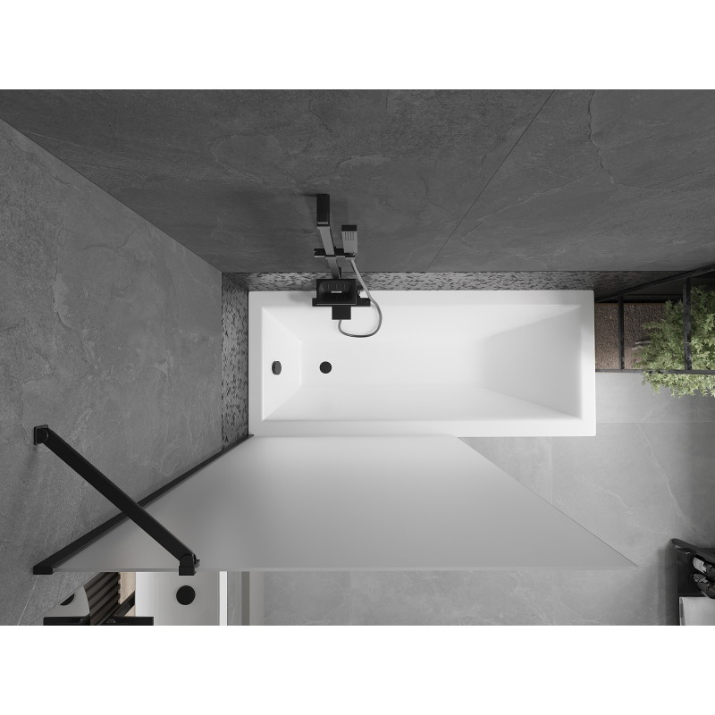 Mexen Next parawan nawannowy 1-skrzydłowy 100 x 150 cm, szron, czarny - 895-100-000-00-30-70