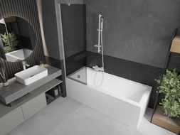 Mexen Next parawan nawannowy 1-skrzydłowy 60 x 150 cm, grafit, biały - 895-060-000-00-40-20