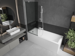 Mexen Next parawan nawannowy 1-skrzydłowy 70 x 150 cm, grafit, biały - 895-070-000-00-40-20