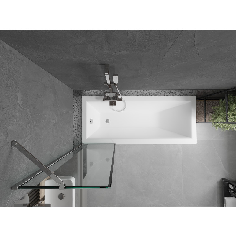 Mexen Next parawan nawannowy 1-skrzydłowy 50 x 150 cm, czarna ramka, chrom - 895-050-000-00-70-01