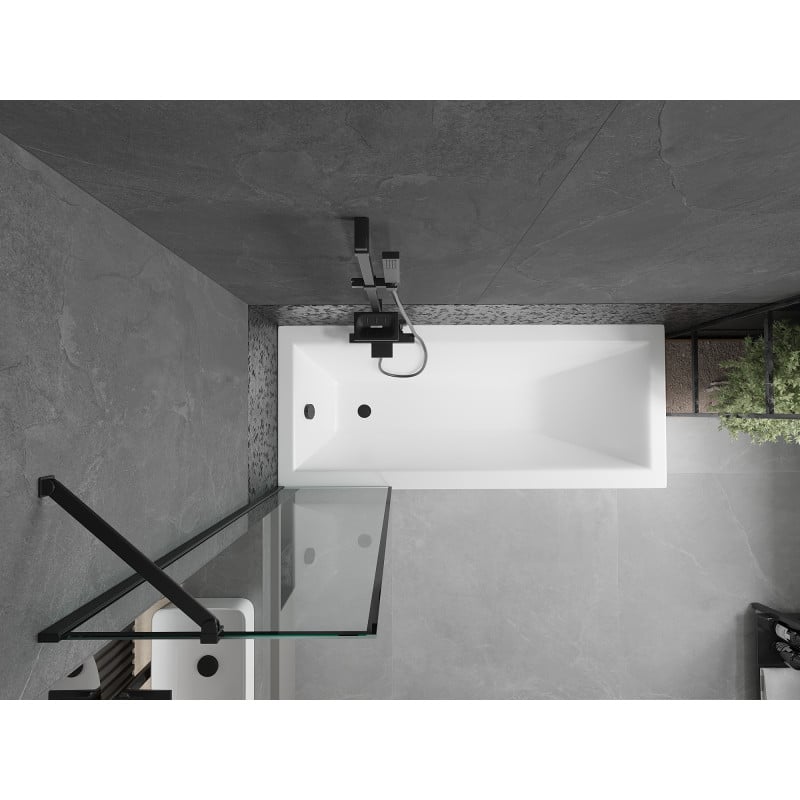 Mexen Next parawan nawannowy 1-skrzydłowy 50 x 150 cm, czarna ramka, czarny - 895-050-000-00-70-70