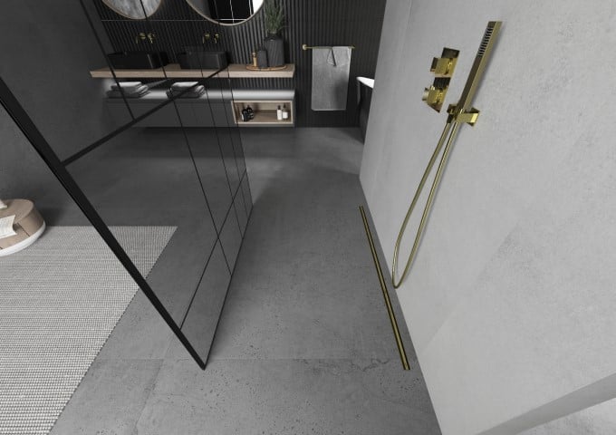 Zestawy prysznicowe punktowe złote