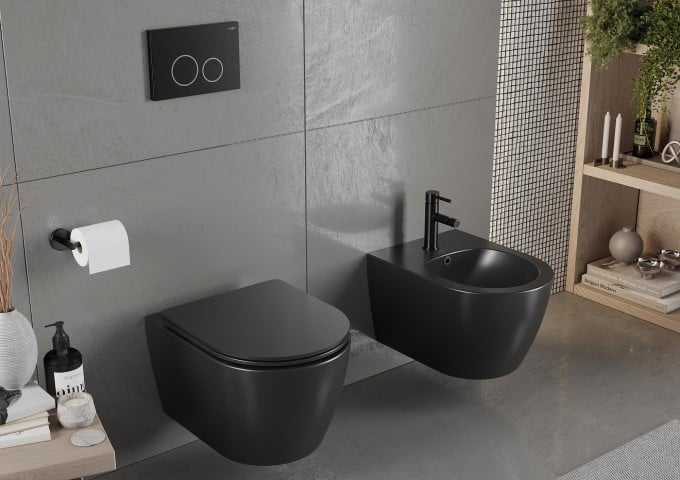 Miski WC z deską i stelażem