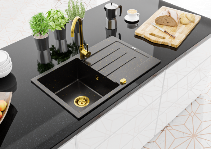 Baterie kuchenne złote