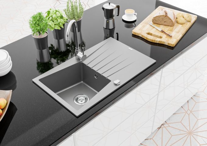 Zlewozmywaki granitowe jednokomorowe z ociekaczem