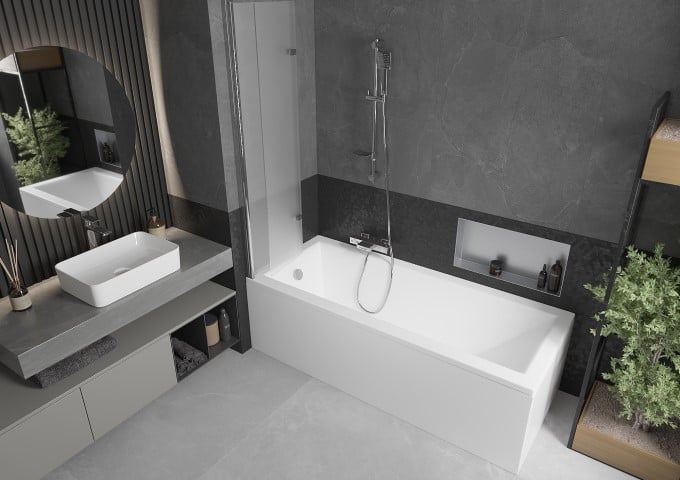 Zestawy prysznicowe suwane grafitowe