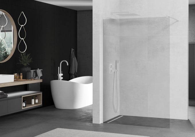 Ścianki prysznicowe szkło transparentne