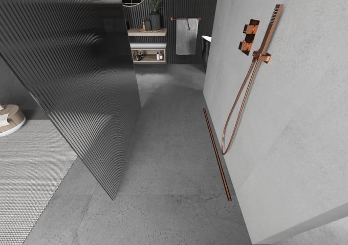 Uchwyty prysznicowe różowe złoto